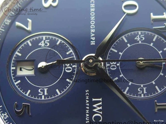 MIROTIME 0116 Breathable Da Vinci IW393402 SS ZF 1:1 Best Edition Blue Dial On Black Leather Strap A 7211